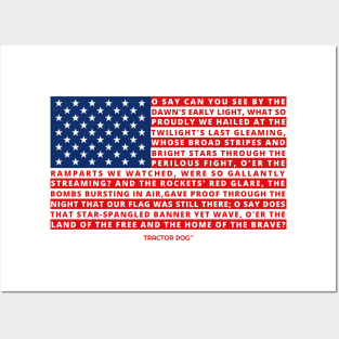 American Flag With Star Spangled Banner Posters and Art